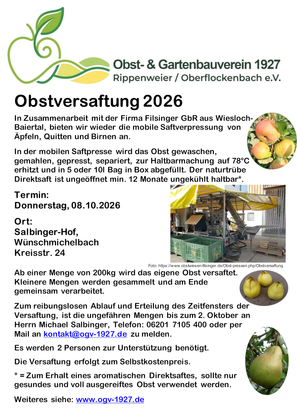 2026_10_08_OGV_1927_Rippenweier-Oberflockenbach_Mobile_Saftpressung